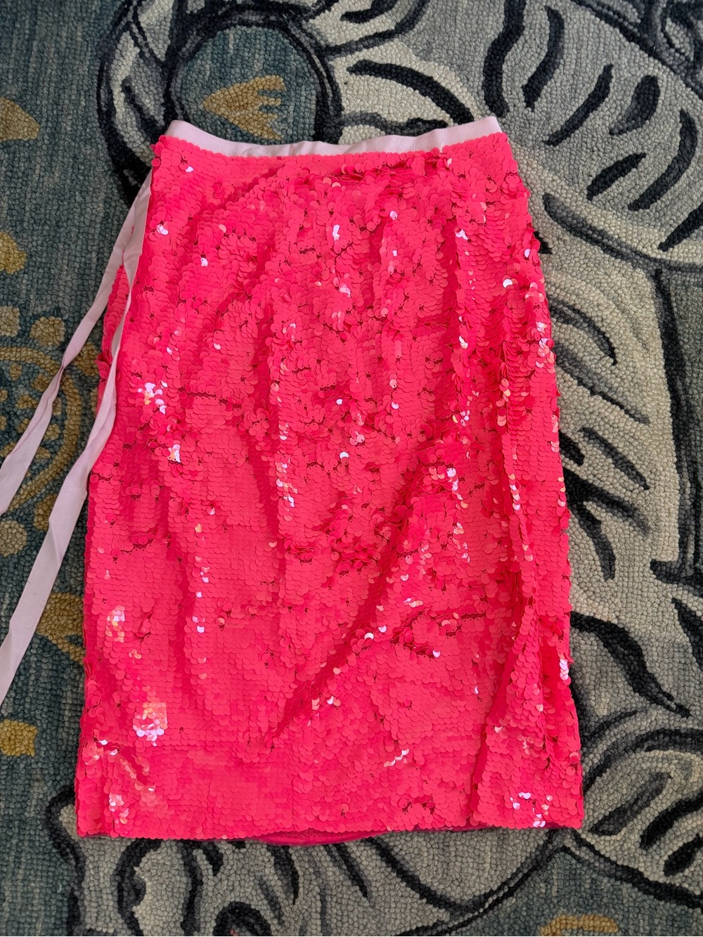 J. Crew Hot Pink Sequin Paillette Pencil Skirt